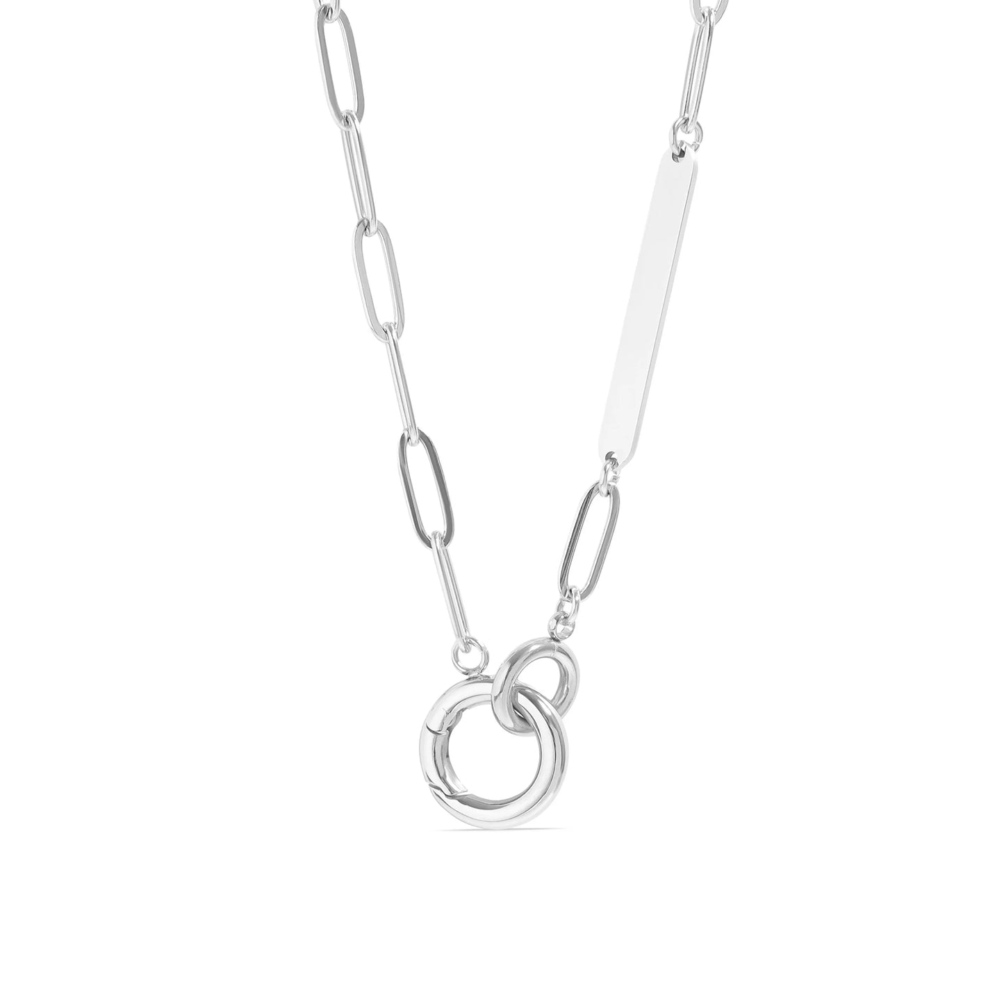 Engravable Paperclip Charm Holder Necklace