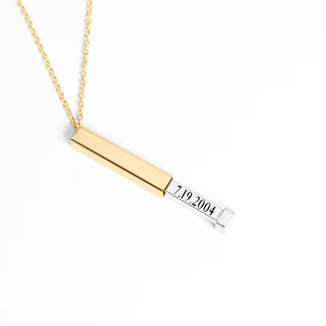 Hidden Message Sliding Bar Necklace