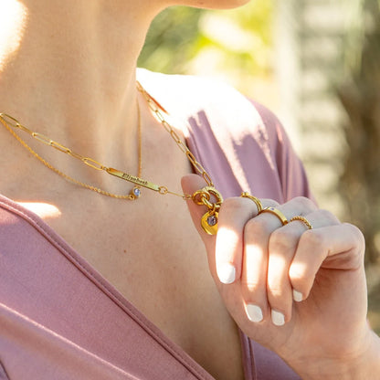 Engravable Paperclip Charm Holder Necklace