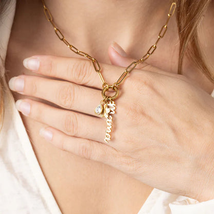 Stainless Steel Mama Charm Holder Necklace Gift Set