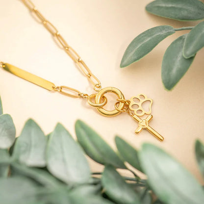 Engravable Paperclip Charm Holder Necklace