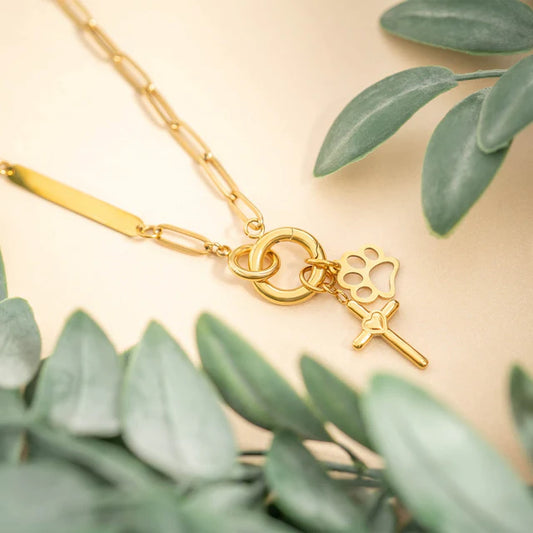 Engravable Paperclip Charm Holder Necklace